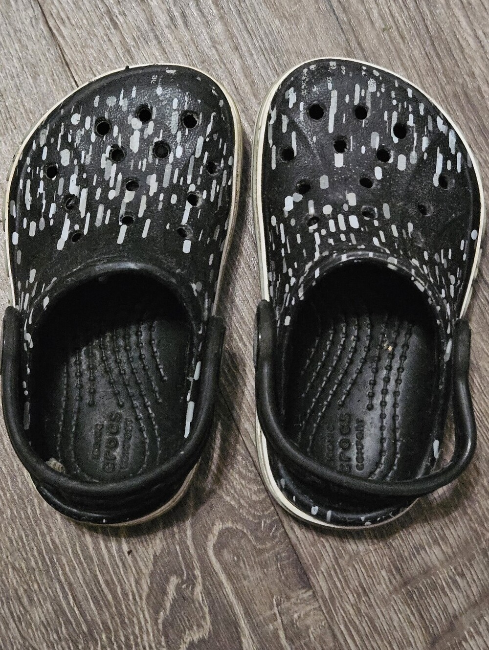 CROCS Kids Black Clog with White Speckle Accent